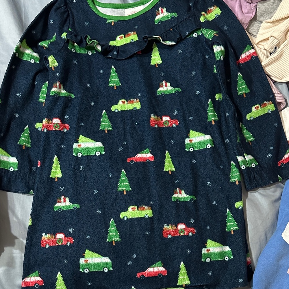 Festive Holiday Car and Tree Print Sleep Gown
